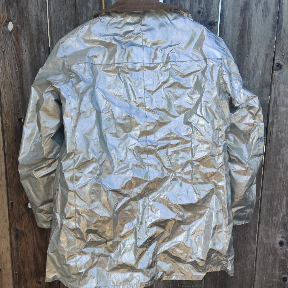 RARE 60s Vintage Silver Firefighter's Lined Parka | Size 42 | Made in USA - Picture 3 of 14